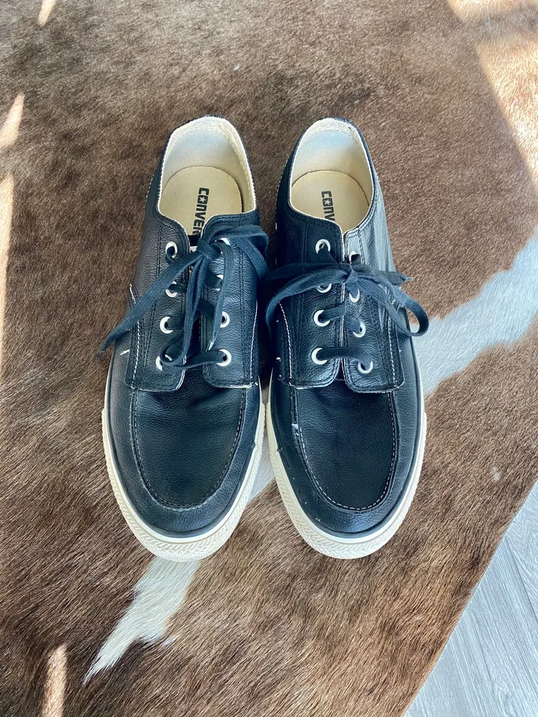 Converse Black Leather Chucks photo 1