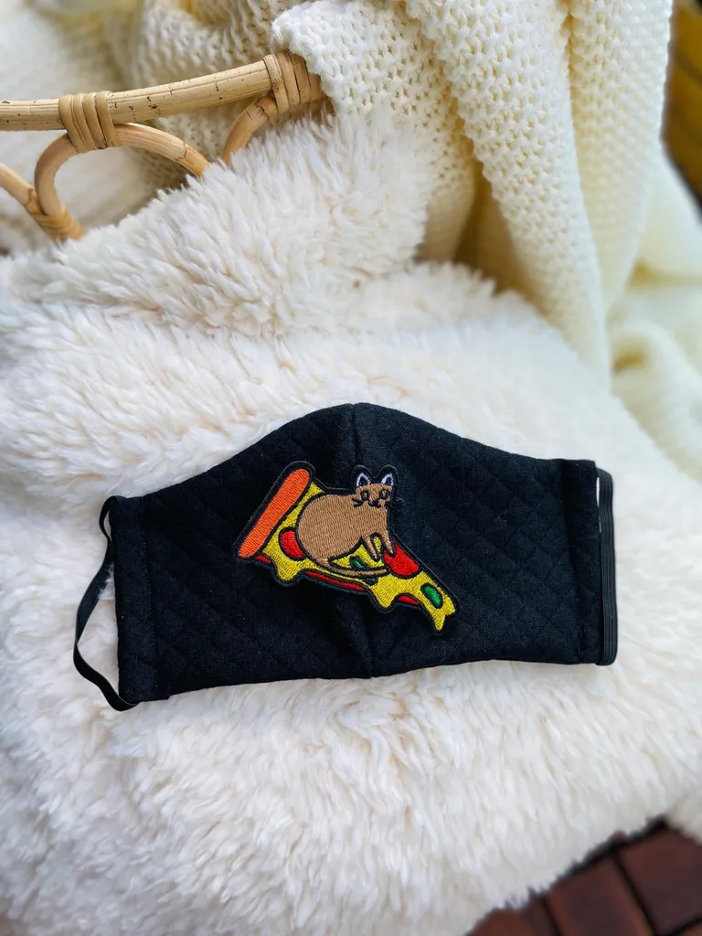 Cat Riding Pizza Mask photo 1