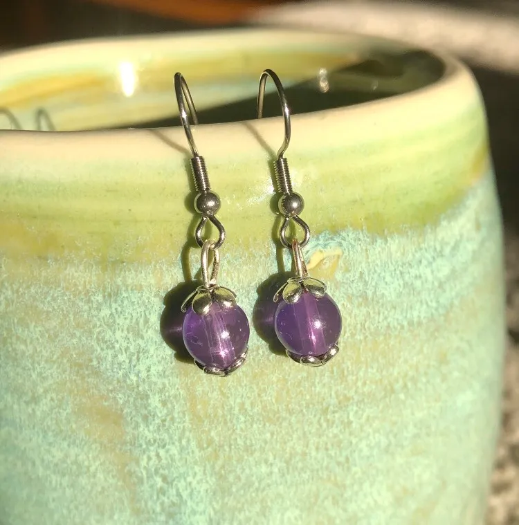 Fairy Purple Bead Earrings🧚 photo 1
