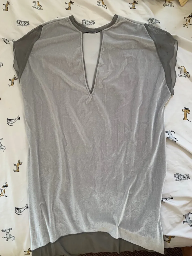 velvet&mesh grey dress photo 1