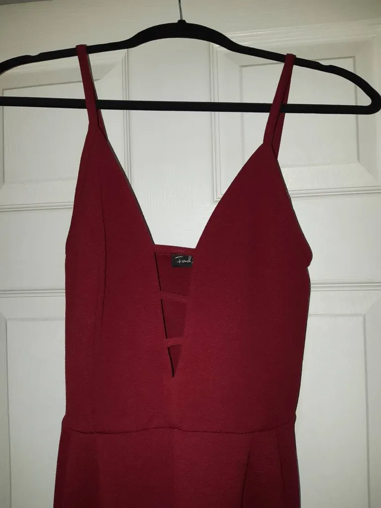 Red Tapered Leg Jumpsuit photo 1