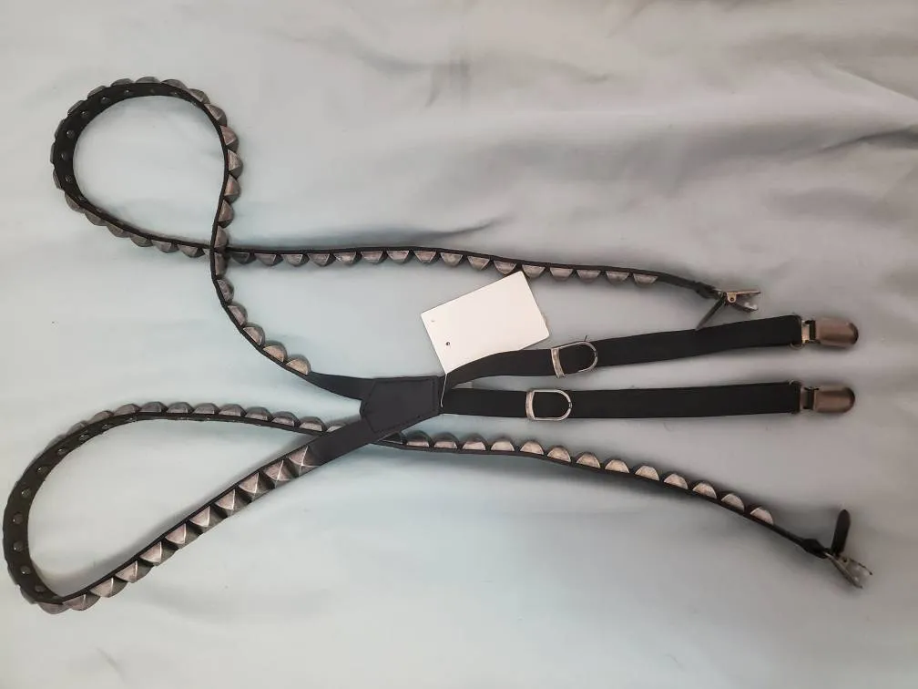 Leather Studded Suspenders photo 1