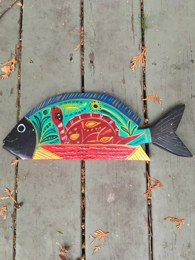 Painted Wooden Fish photo 1