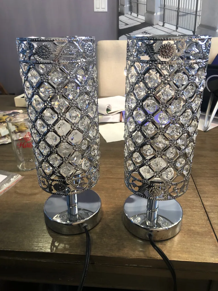 Crystal Table Lamps (set Of 2) Brand New photo 1