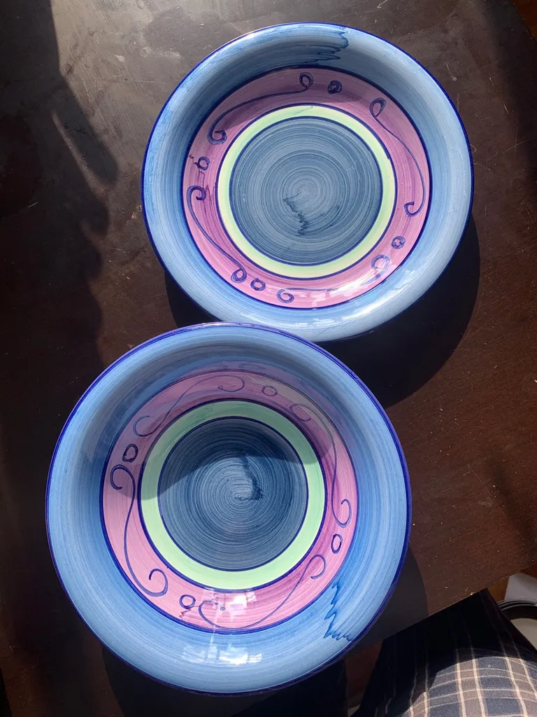 Hand Painted Bowl And Plate photo 1