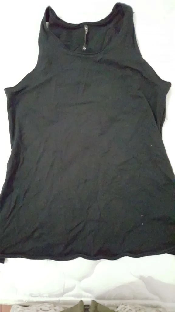 Black Italian tank top w neat side detail -- Liviana Conti De... photo 1