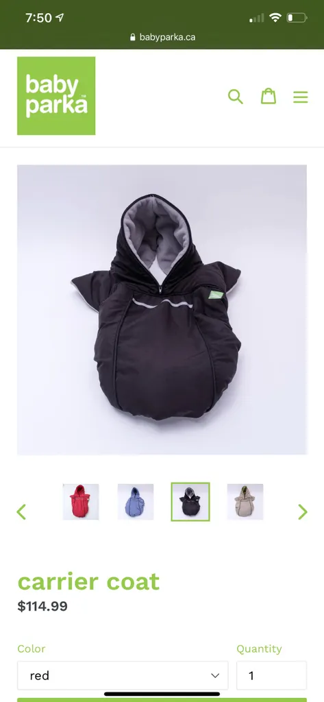 Baby Parka Carrier Coat (black) photo 1