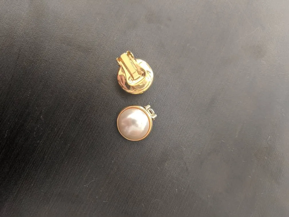 Faux Pearl Clip On Earrings photo 1