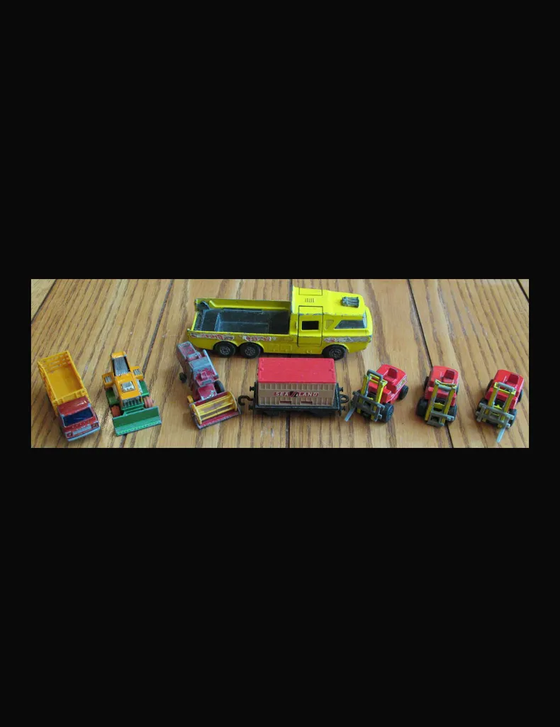 8 Matchbox Lesney Forklifts Harvester Flat Rail Car AS IS photo 1