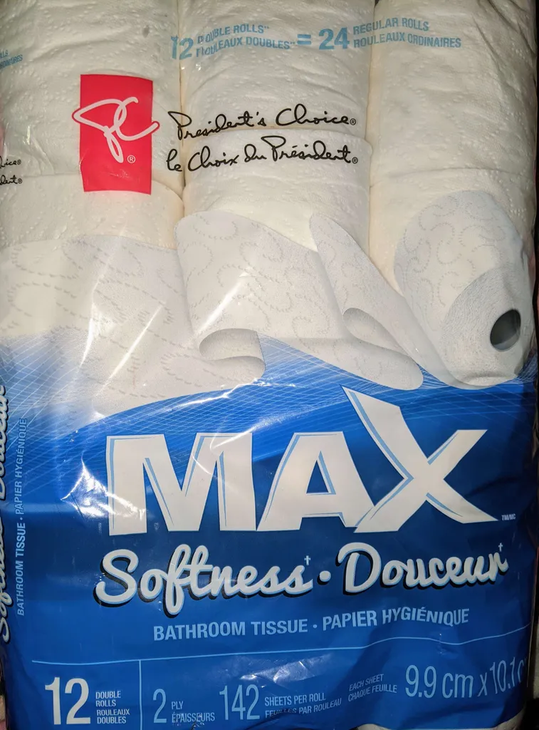 12 double rolls of bathroom tissue photo 1