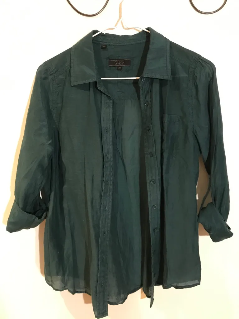 Turquoise GUESS Button Up photo 1