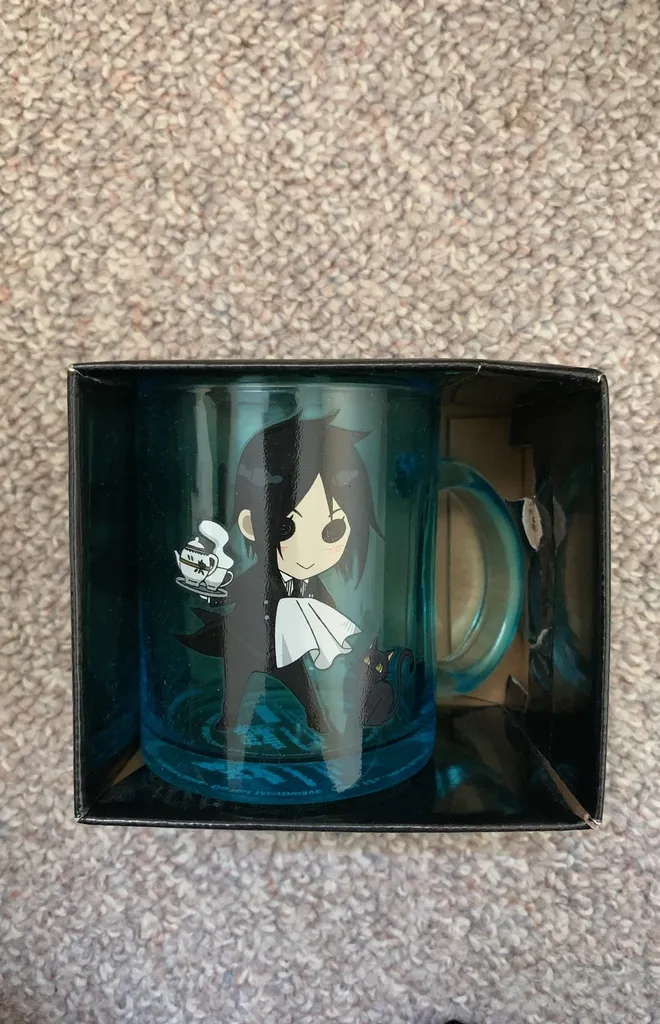 BNIP Black Butler glass coffee mug photo 1