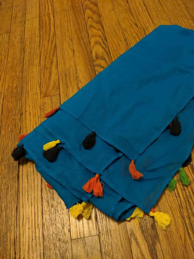 Blue Tassle Fabric photo 1