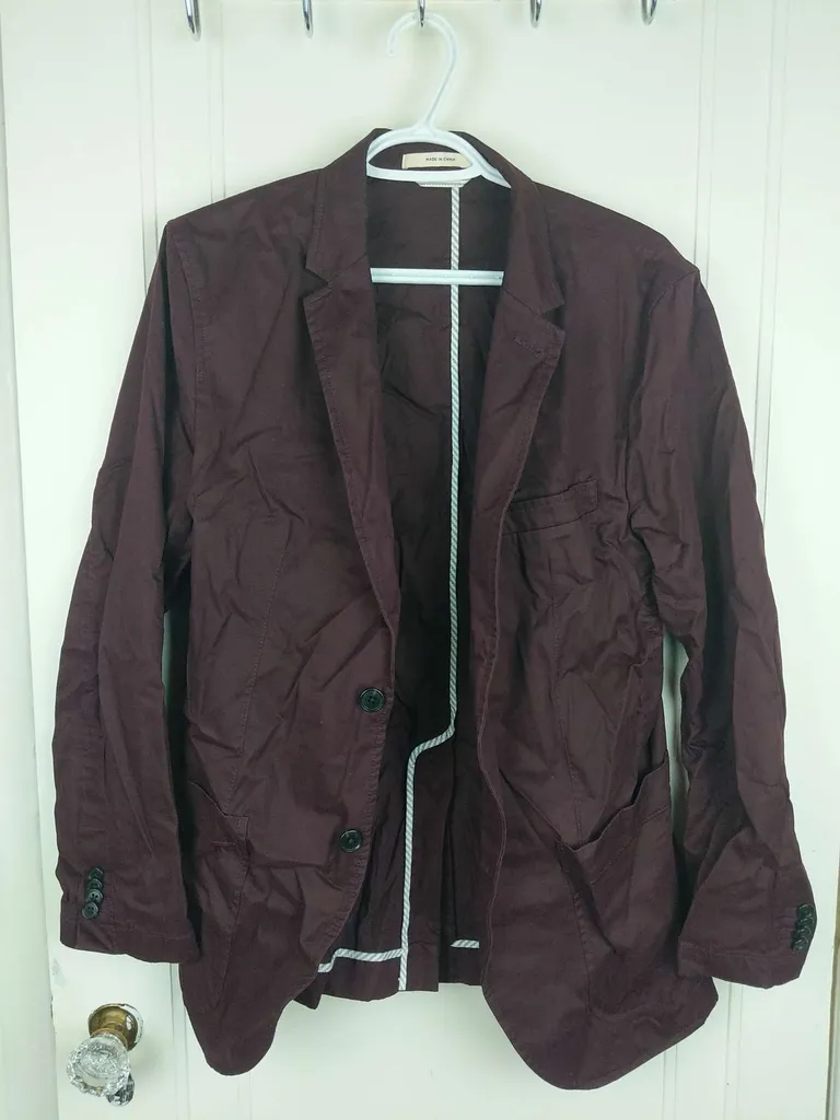 Club Monaco burgundy mens blazer size 38s photo 1