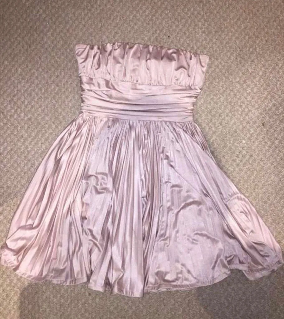 pink silk cocktail dress photo 1