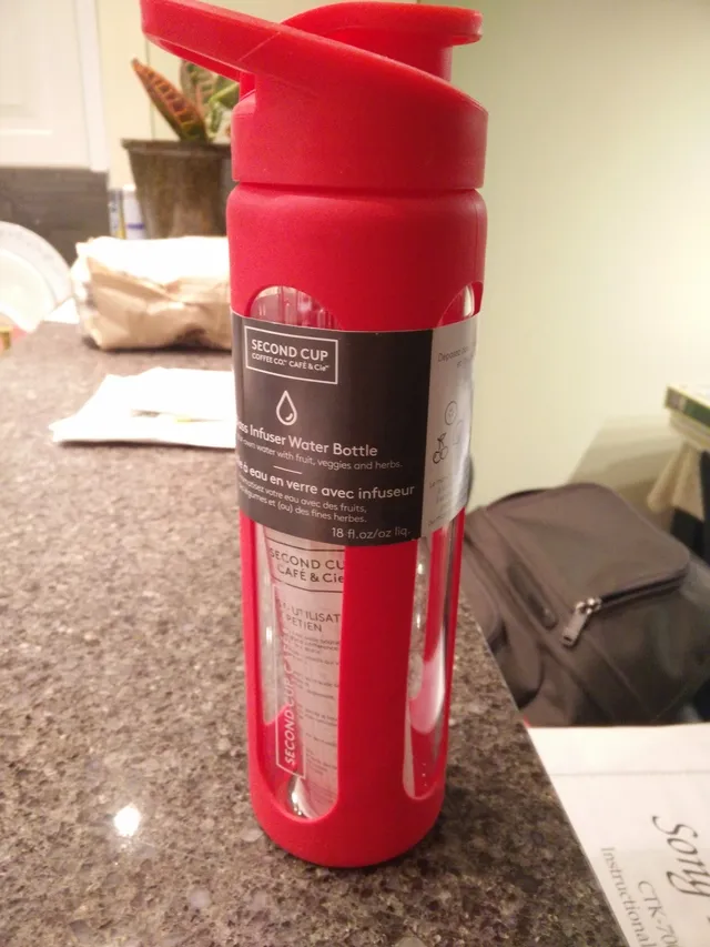 Brand New Second Cup Glass Infuser Water Bottle photo 1