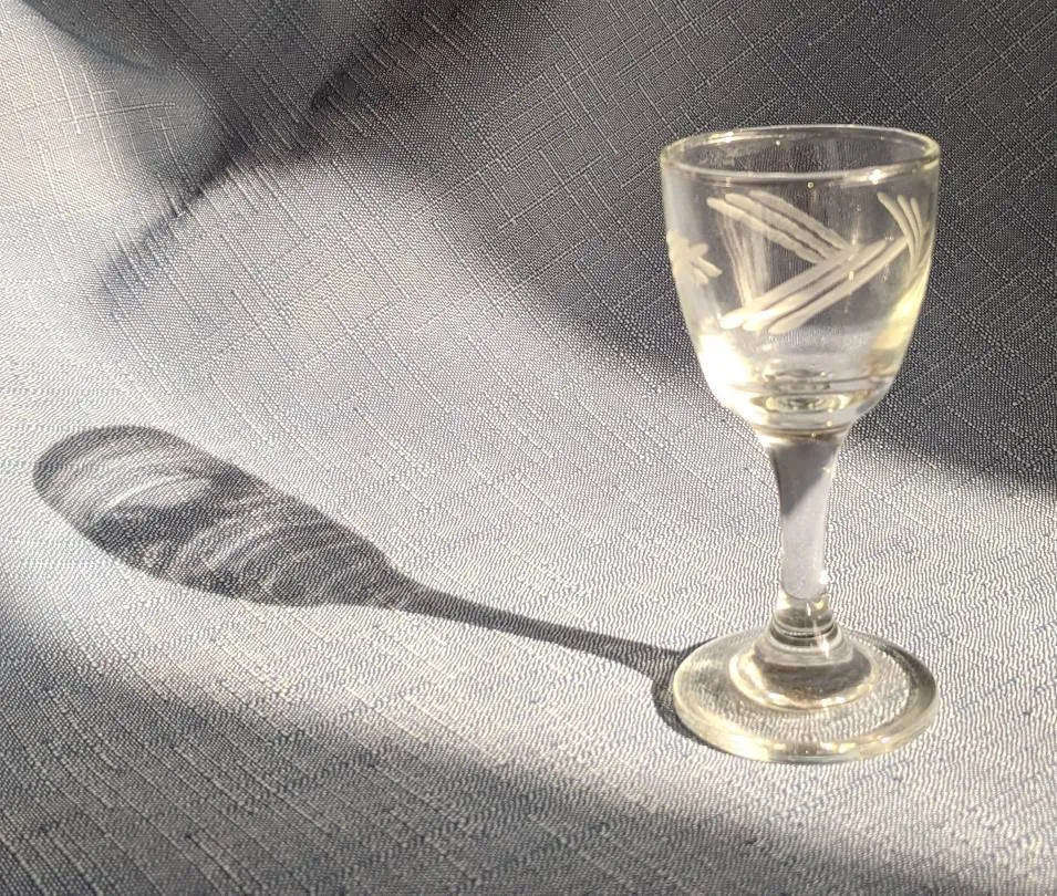 Vintage Stemmed Eteched Shot Glass photo 1