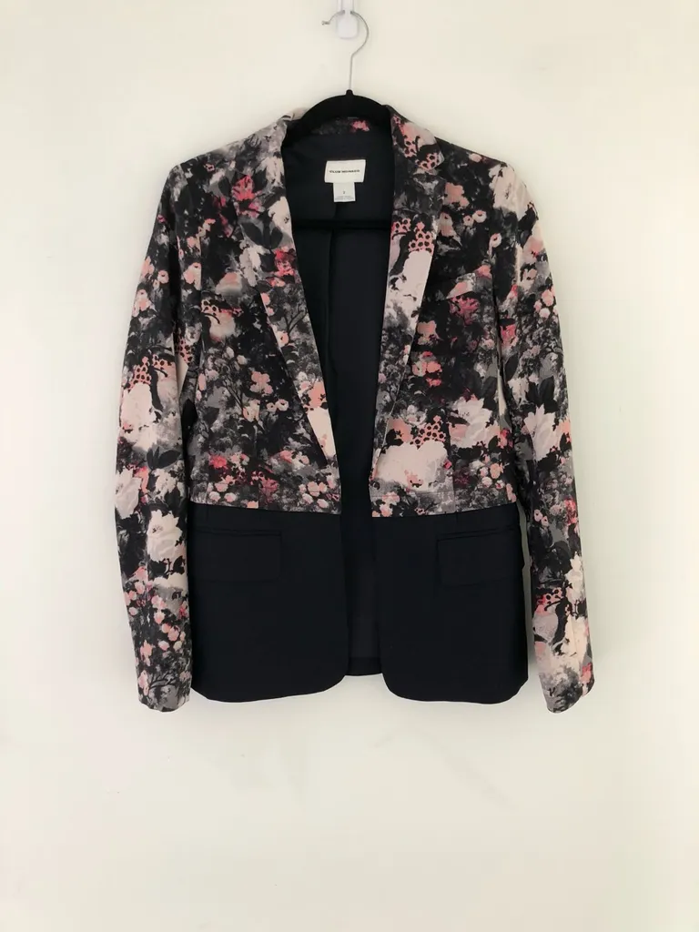 Floral Silk And Wool Club Monaco Blazer photo 1