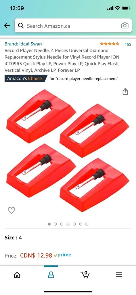 4 Replacement Record Player Needles photo 1