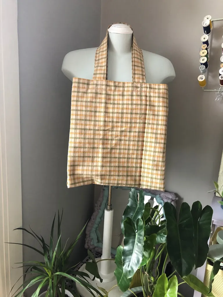 Yellow Plaid Tote Bag photo 1
