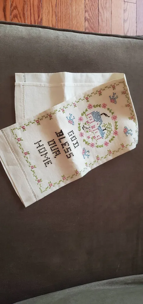 Cross-stitch Tea Towel - New photo 1