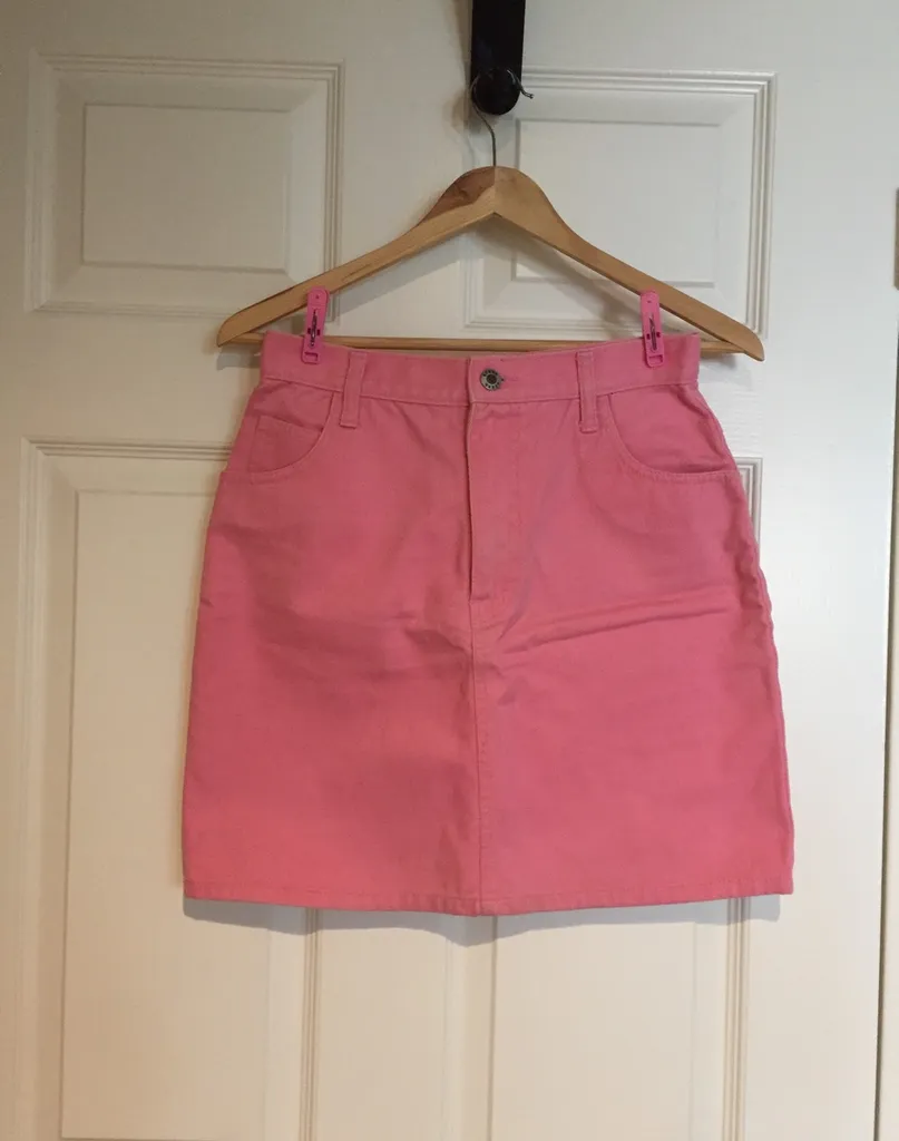Cute Pink Jean Skirt Size 28 photo 1