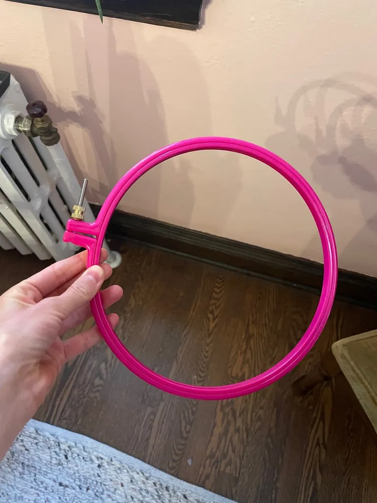 Large Pink Embroidery Hoop photo 1