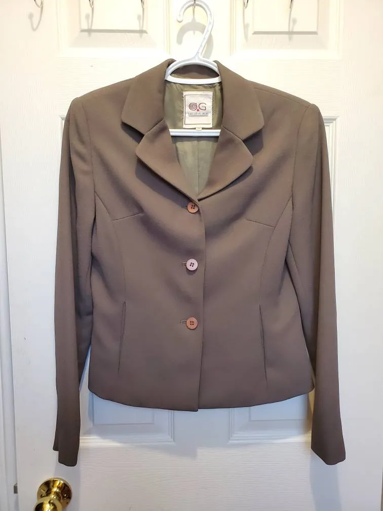 Army Green Vintage Blazer & Skirt Set photo 1