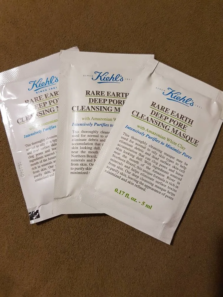 3 New Unused 5 Ml Kiehl's Rare Earth Deep Pore Cleansing Masq... photo 1
