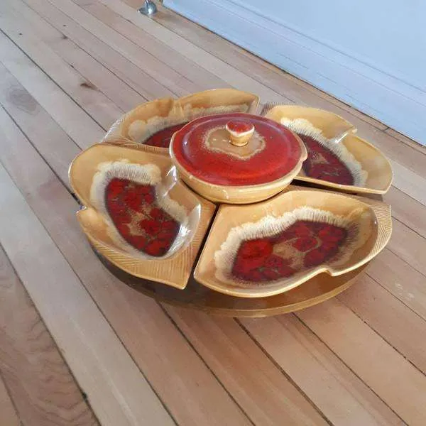 Vintage tray on a turntable photo 1