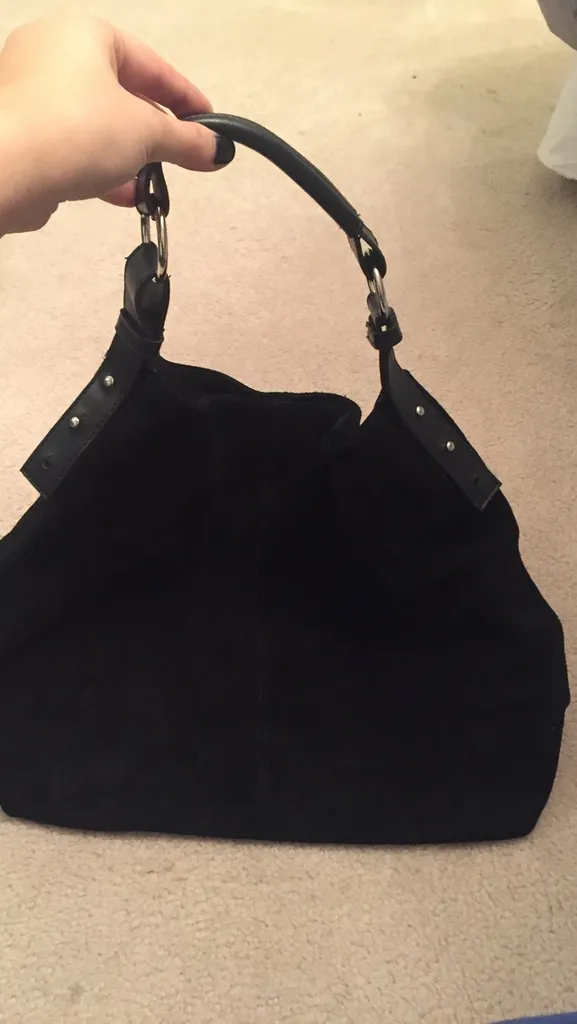 Black Suede Hobo Purse photo 1
