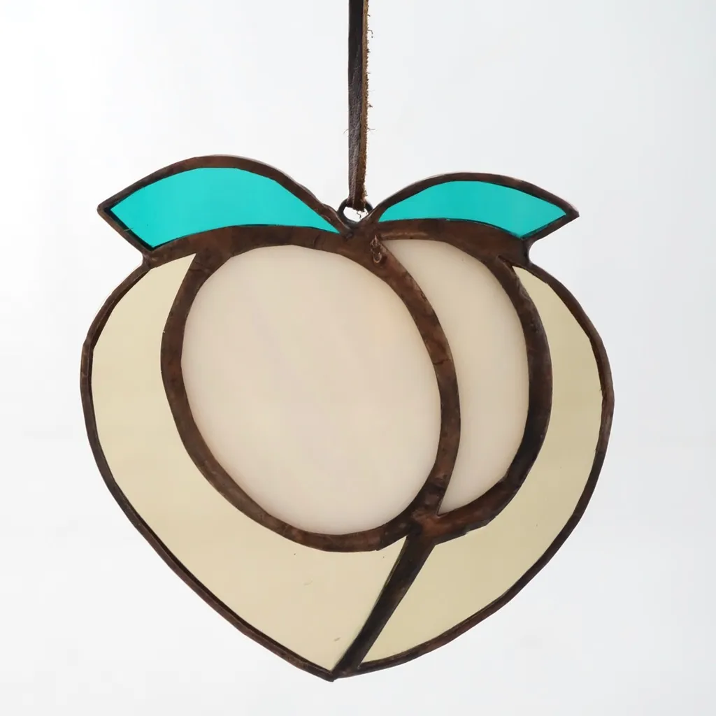 Peach Emoji Stained Glass Suncatcher photo 1