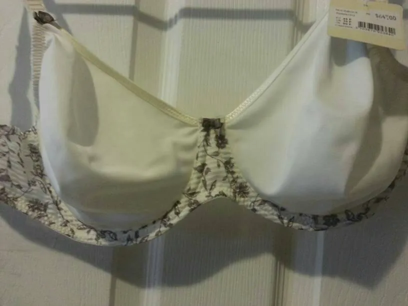 New & Beautiful "Change" Brand Bra (White With Subtle Purple ... photo 1