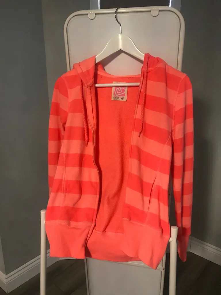 Pink Stripe Hoodie From Ardene (size Small) photo 1