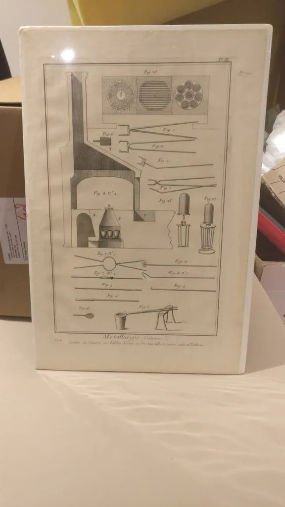 Copper Engraving Print From Histoire Naturelle Metallurgie On... photo 1