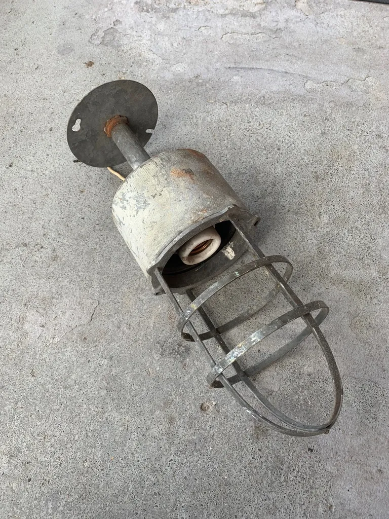 Vintage Industrial Light Fixture photo 1