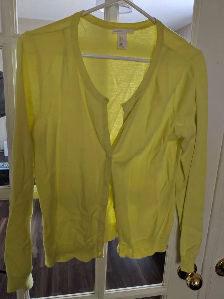 FREE - Lemony Lime Bright Cardigan From H&M, Sz Medium photo 1