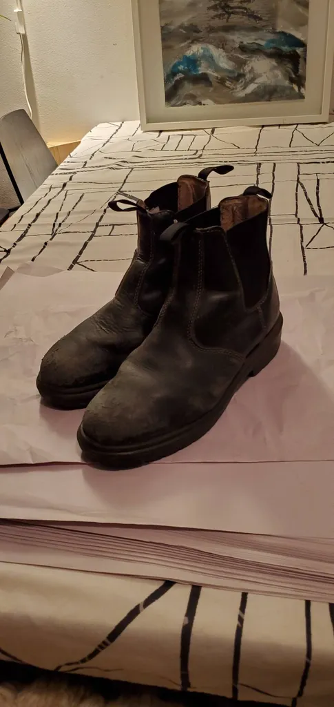 ♻️Black Steel Toed Boots. photo 1