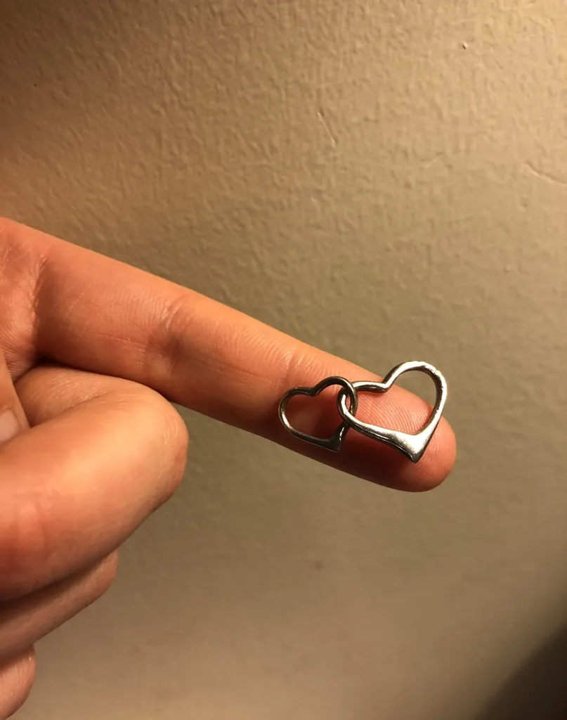 925 Silver Double Heart Pendant photo 1