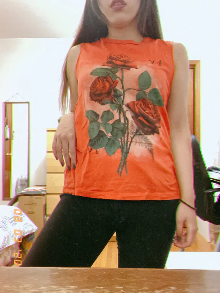 Red Rose Graphic Tank Top photo 1