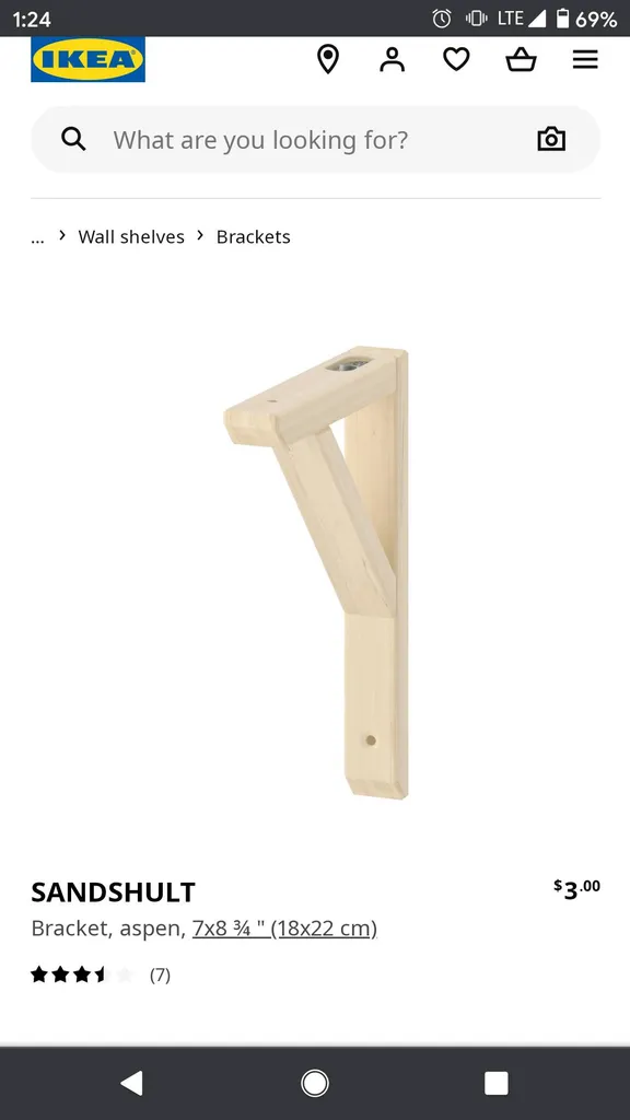 BNIP Ikea Wooden Shelf Bracket photo 1