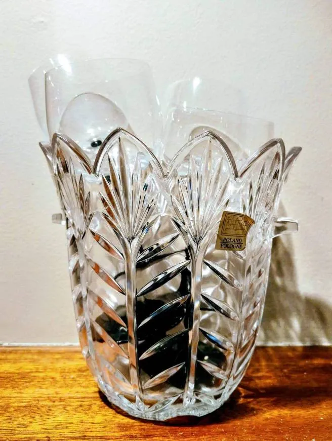 Vintage Crystal Ice Bucket photo 1