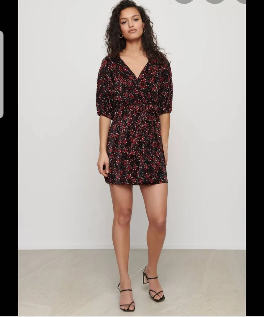 NWT Balloon Sleeve Wrap Dress photo 1