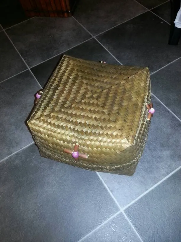 Pretty Basket For Organising Stuff -- W Beaded Details. photo 1