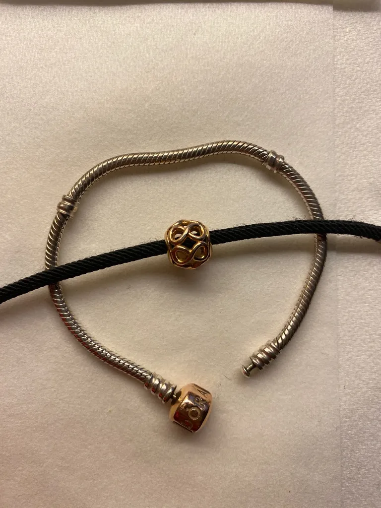 Rose Gold Pandora Necklace With Infiniti Charm photo 1