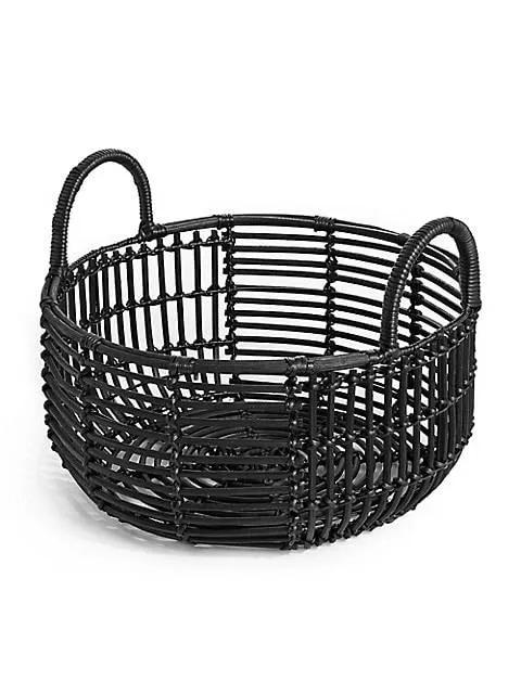 Gluckstein Home Black Rattan Basket photo 1