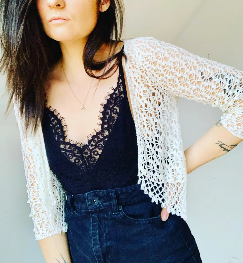 White Beaded Cardi photo 1