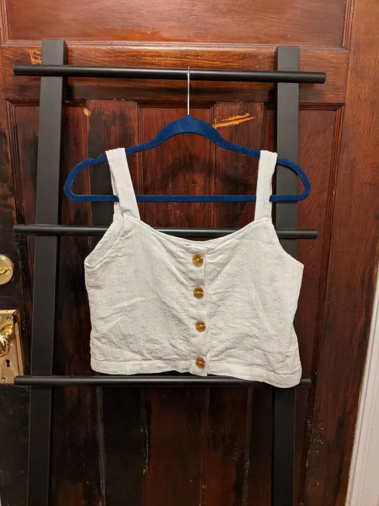 White Cropped Tank Top photo 1