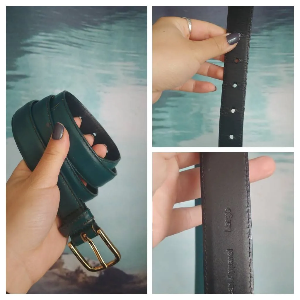 American Apparel Forest Green Leather Belt (34/Large) photo 1