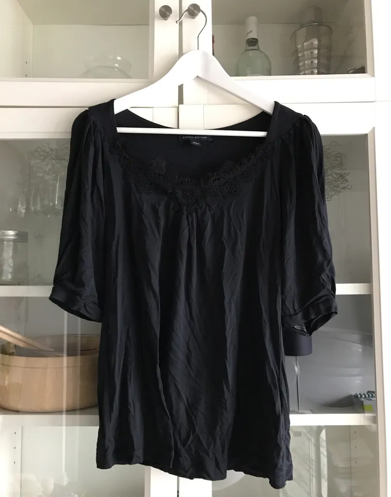 VGUC - Black Top With Lace Detail photo 1